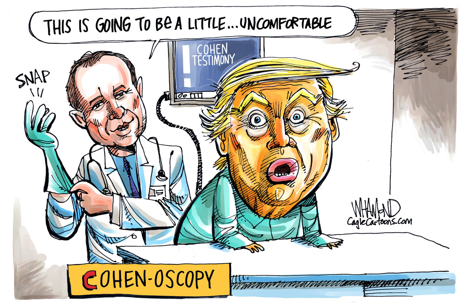 Trump has Cohenoscopy by Dave Whamond, Canada, PoliticalCartoons.com